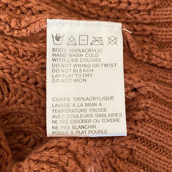 Urban Outfitters Coincidence & Chance Cable Knit Sweater Small Clay/Rust Brown - Picture 7 of 8